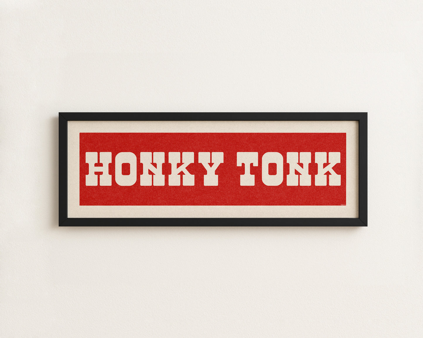 Framed HONKY TONK Sign Red & White Art Print