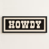 Framed HOWDY Sign Black & White Art Print - Tejas Country Club