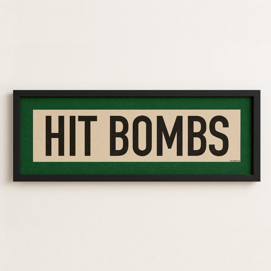Framed Hit Bombs Golf Art Scroll Sign