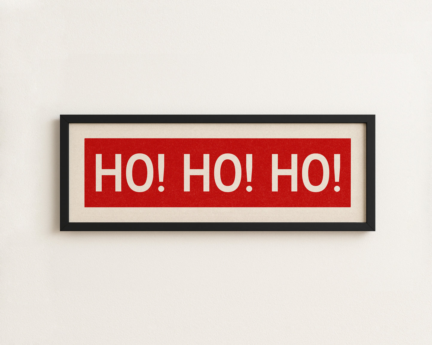 Framed Ho! Ho! Ho! Red Christmas Art Print
