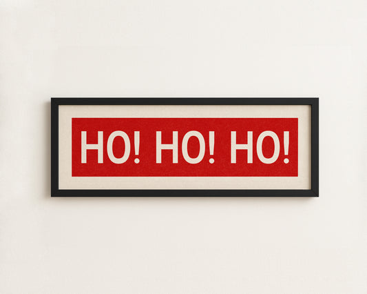 Framed Ho! Ho! Ho! Red Christmas Art Print