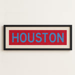 Framed Houston Baby Blue Bus Scroll - Tejas Country Club