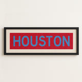 Framed Houston Baby Blue Bus Scroll - Tejas Country Club