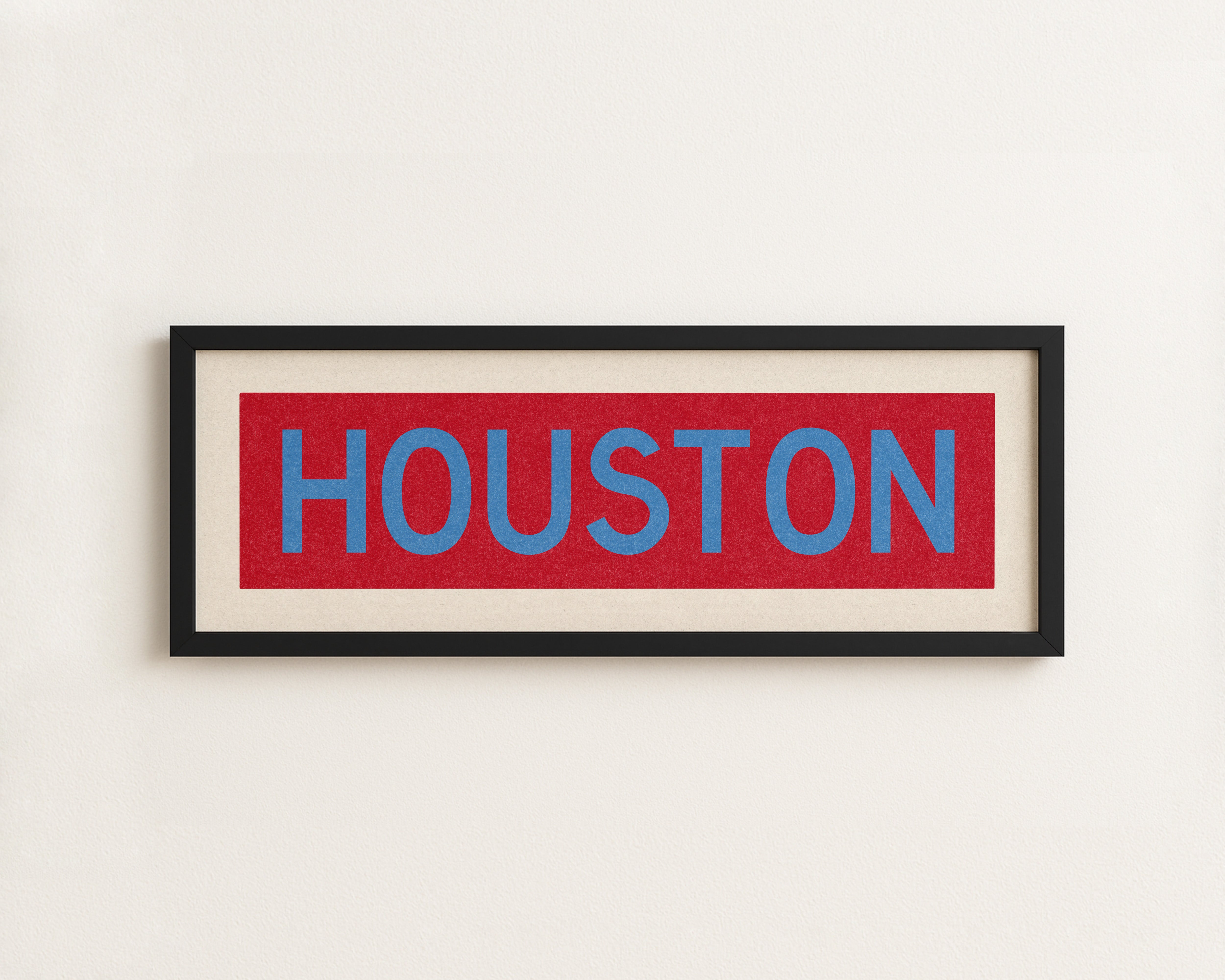 Framed Houston Baby Blue Bus Scroll - Tejas Country Club