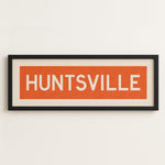 Framed Huntsville Orange and White Bus Scroll - Tejas Country Club