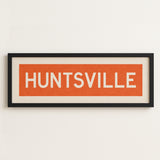 Framed Huntsville Orange and White Bus Scroll - Tejas Country Club