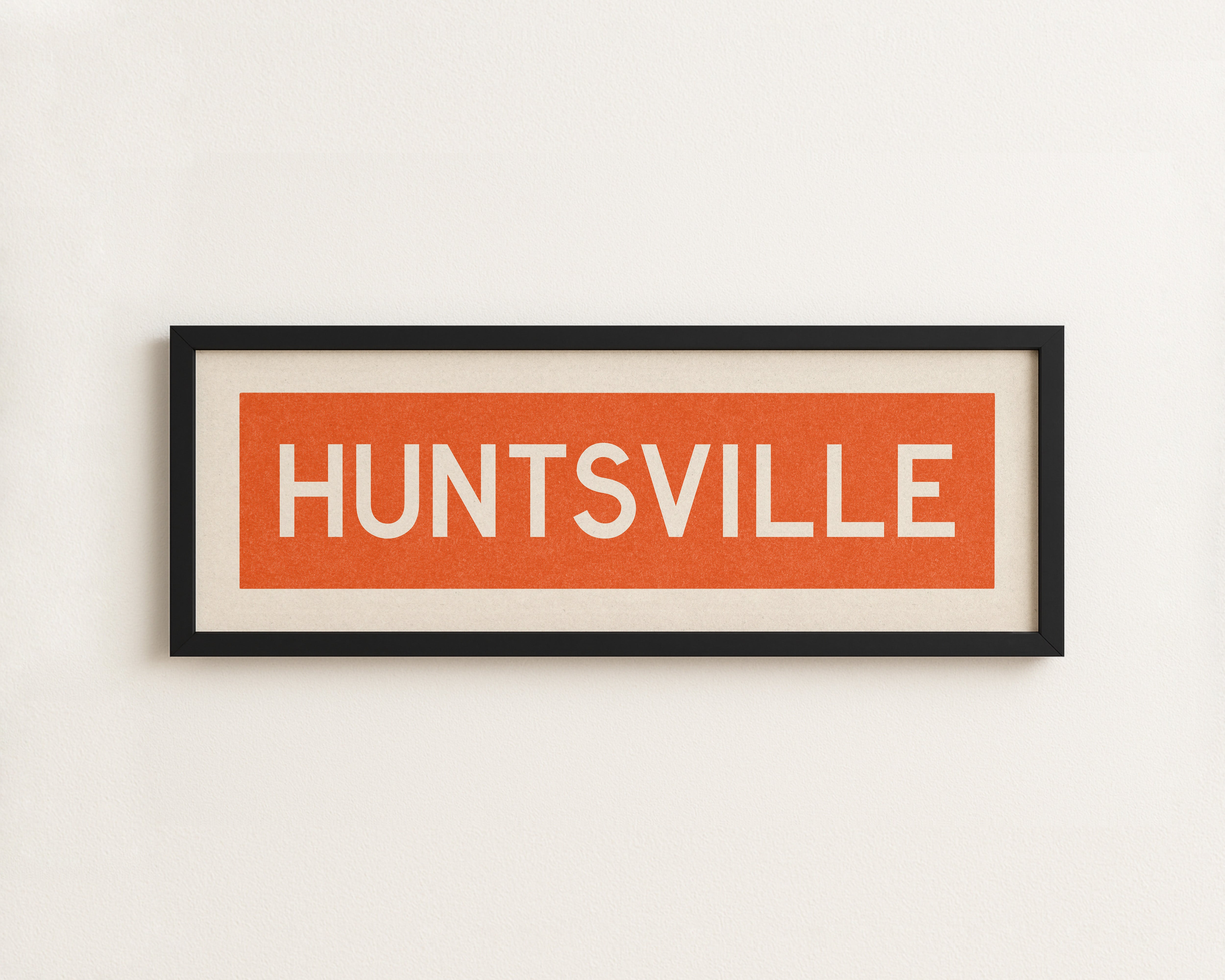 Framed Huntsville Orange and White Bus Scroll - Tejas Country Club
