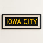 Framed Iowa City Black and Gold Bus Scroll - Tejas Country Club