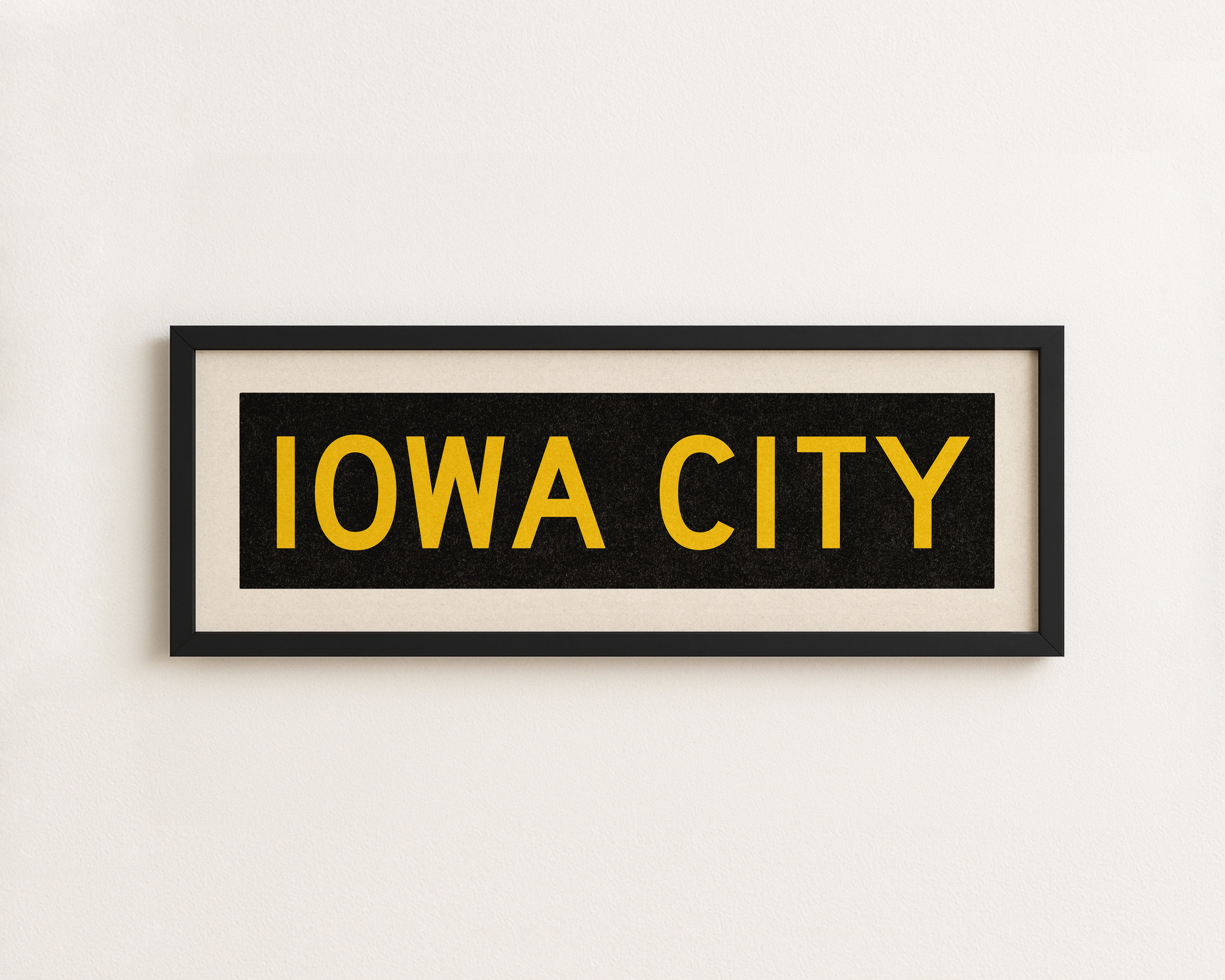 Framed Iowa City Black and Gold Bus Scroll - Tejas Country Club