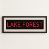 Framed Lake Forest Red and Black Bus Scroll