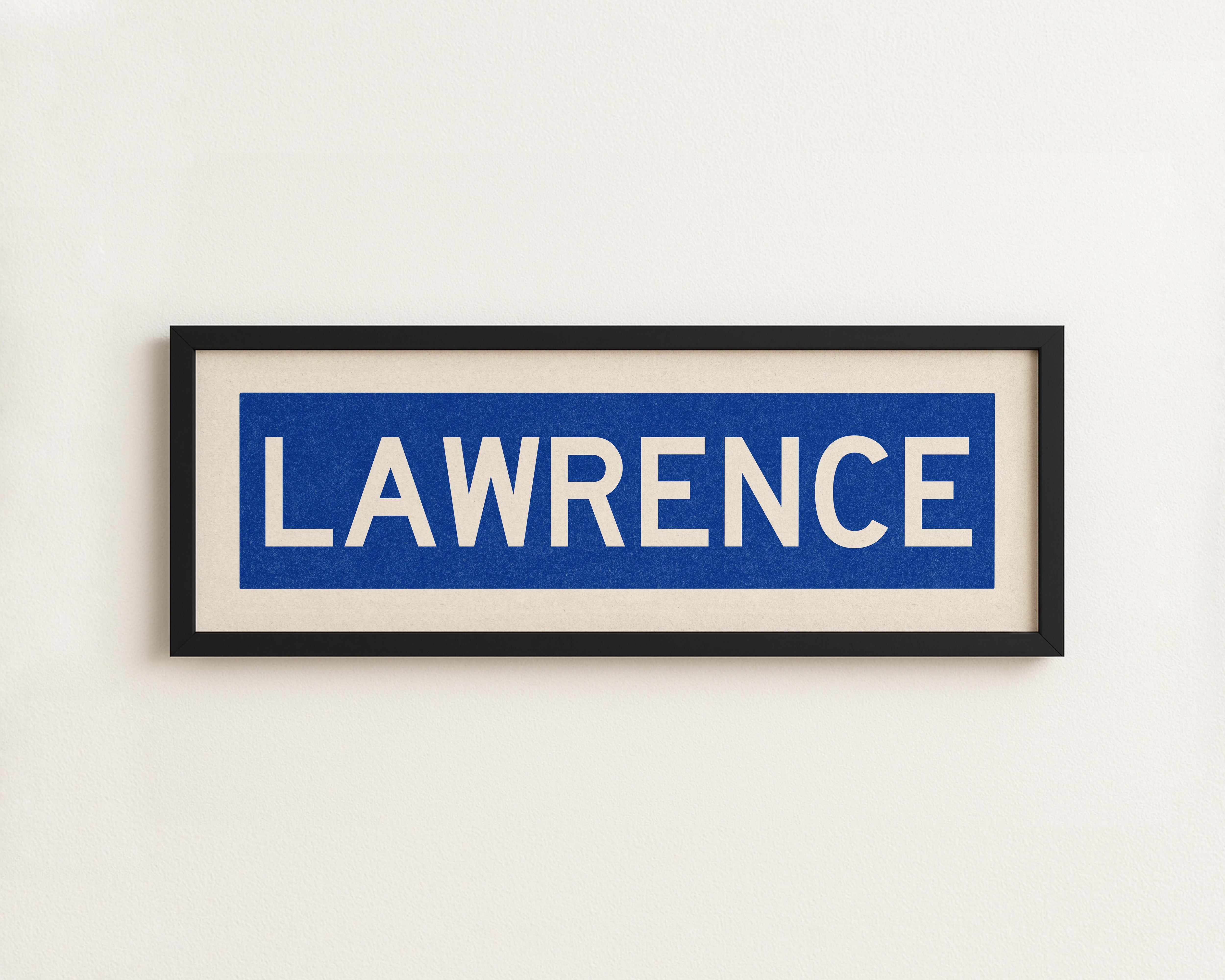 Framed Lawrence Blue Bus Scroll - Tejas Country Club
