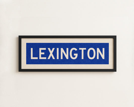 Framed Lexington Blue Bus Scroll