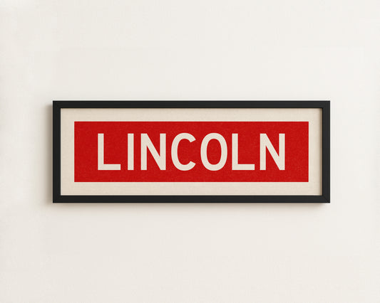Framed Lincoln Bus Scroll