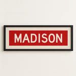 Framed Madison Red Bus Scroll - Tejas Country Club