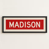 Framed Madison Red Bus Scroll - Tejas Country Club