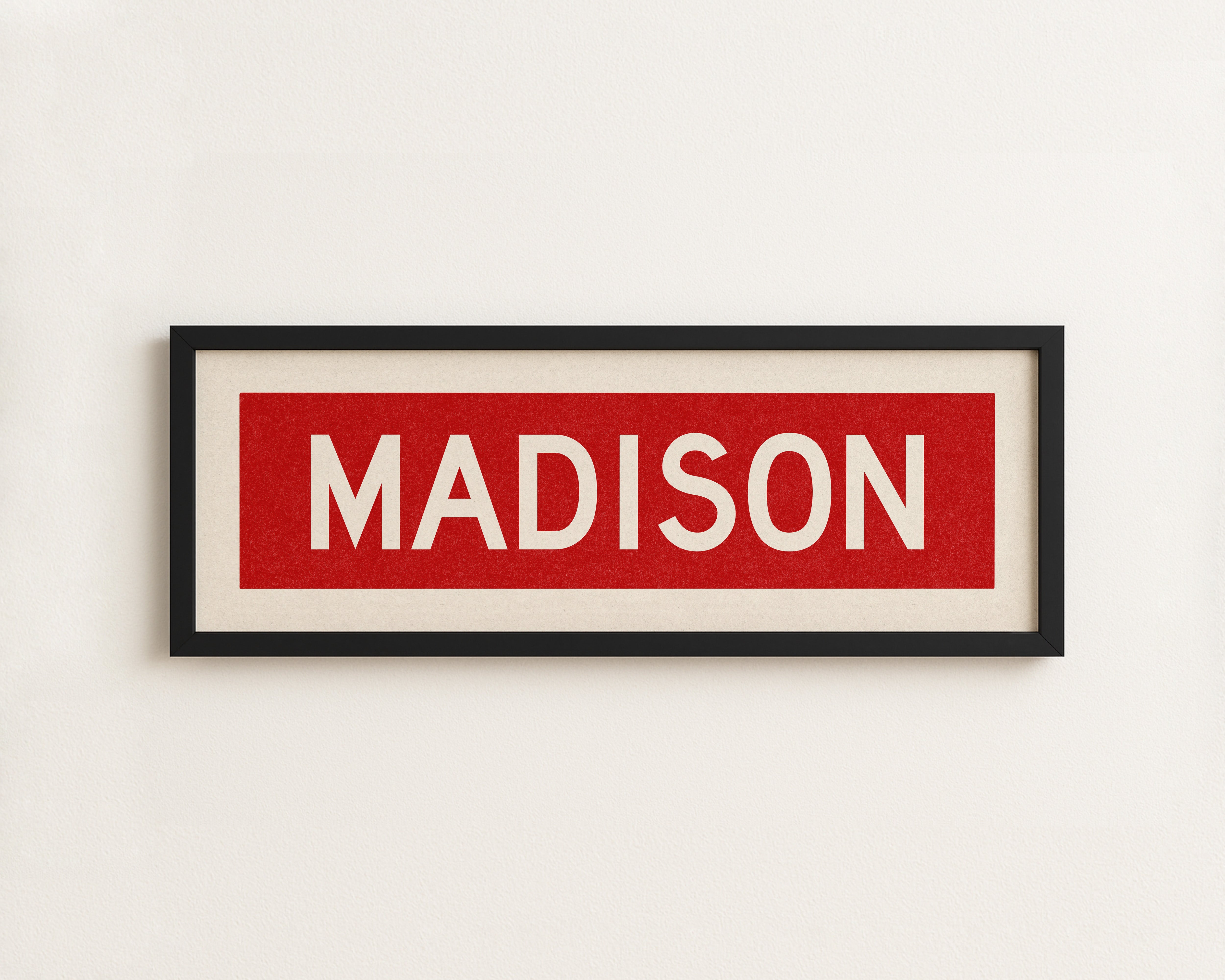 Framed Madison Red Bus Scroll - Tejas Country Club