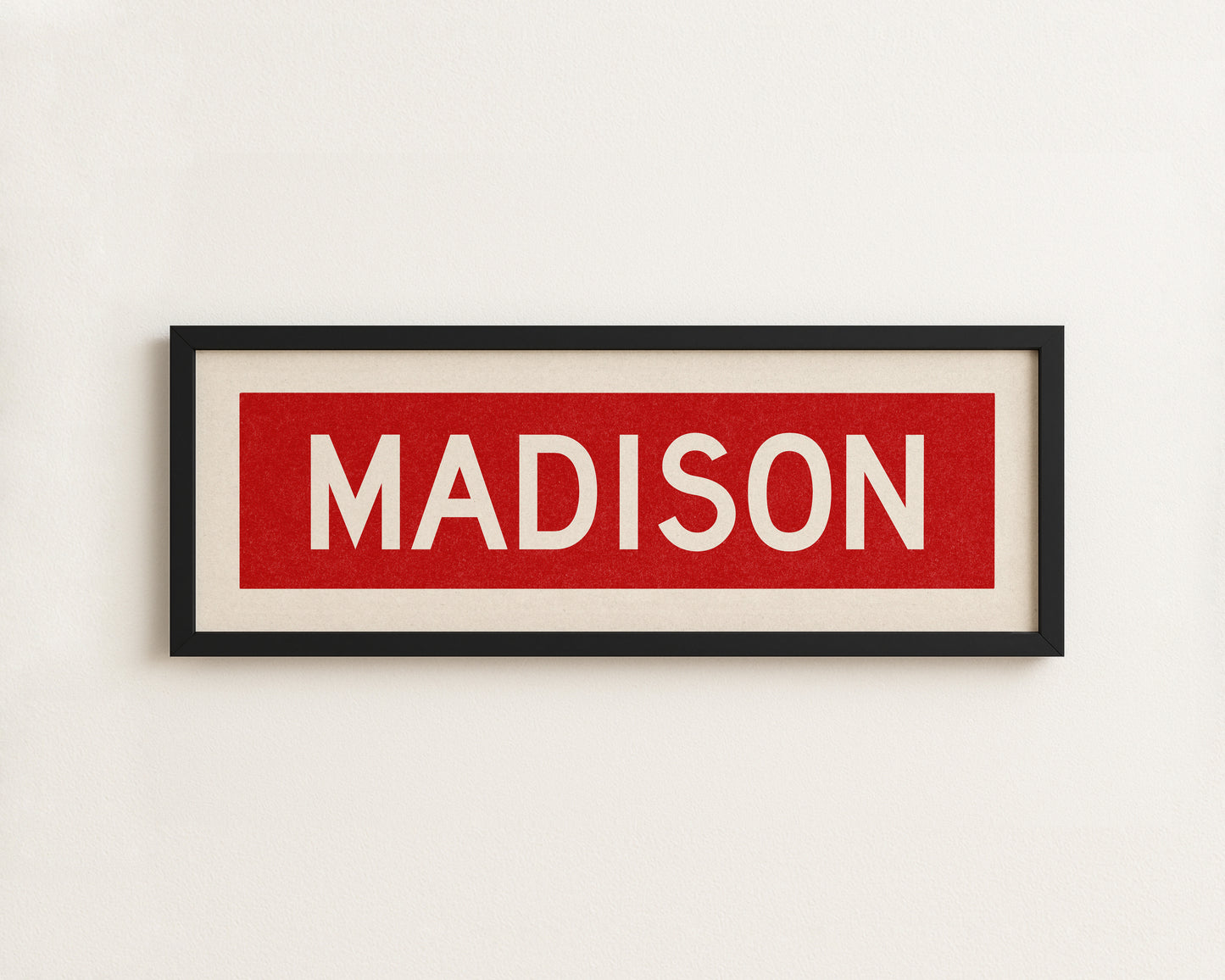 Framed Madison Red Bus Scroll