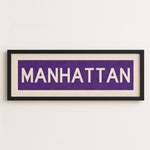 Framed Manhattan Purple Bus Scroll - Tejas Country Club