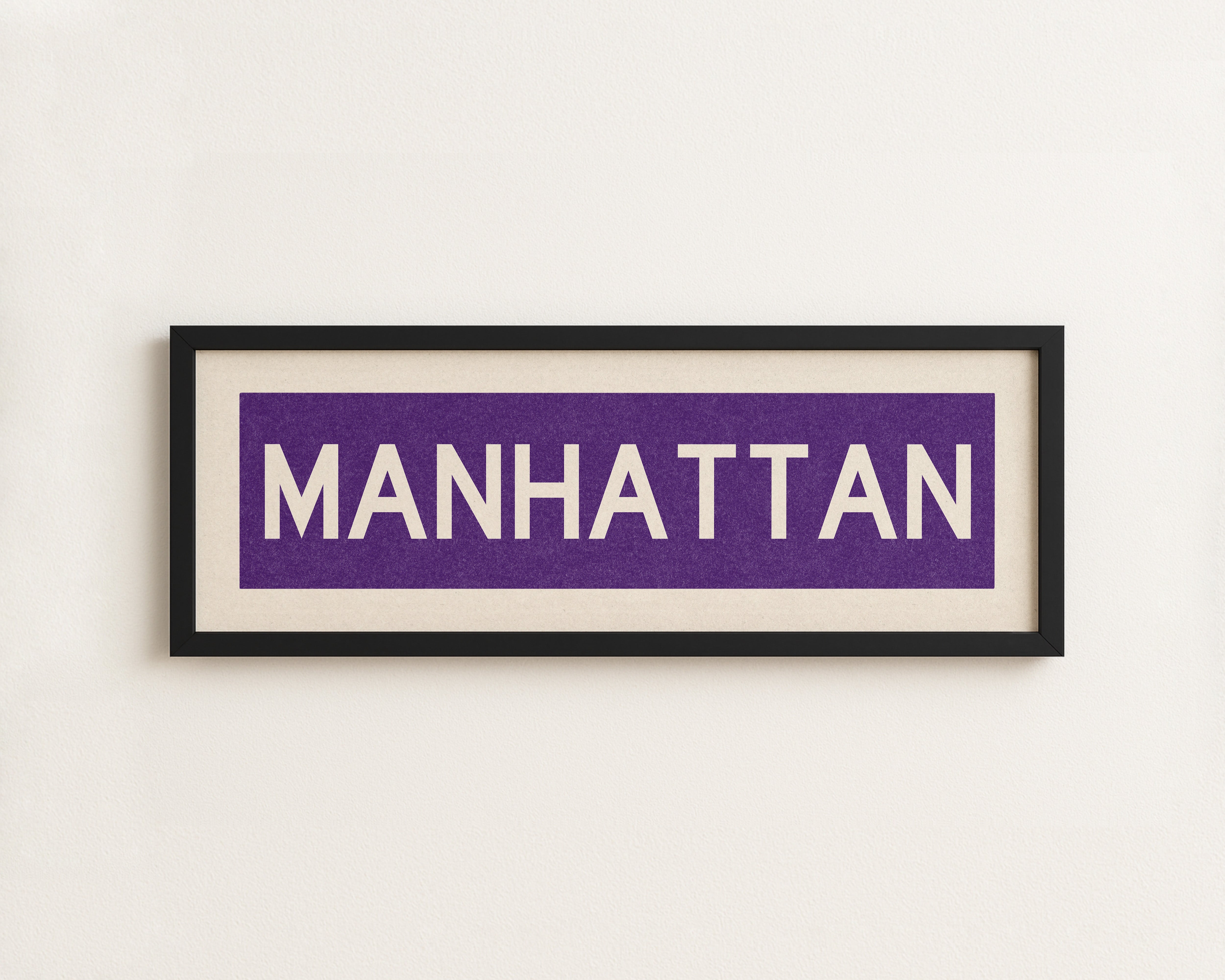 Framed Manhattan Purple Bus Scroll - Tejas Country Club
