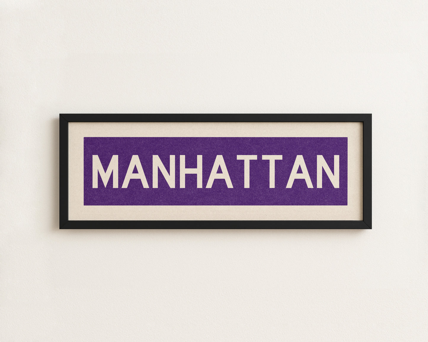 Framed Manhattan Purple Bus Scroll
