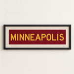 Framed Minneapolis Maroon Bus Scroll - Tejas Country Club