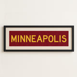 Framed Minneapolis Maroon Bus Scroll - Tejas Country Club