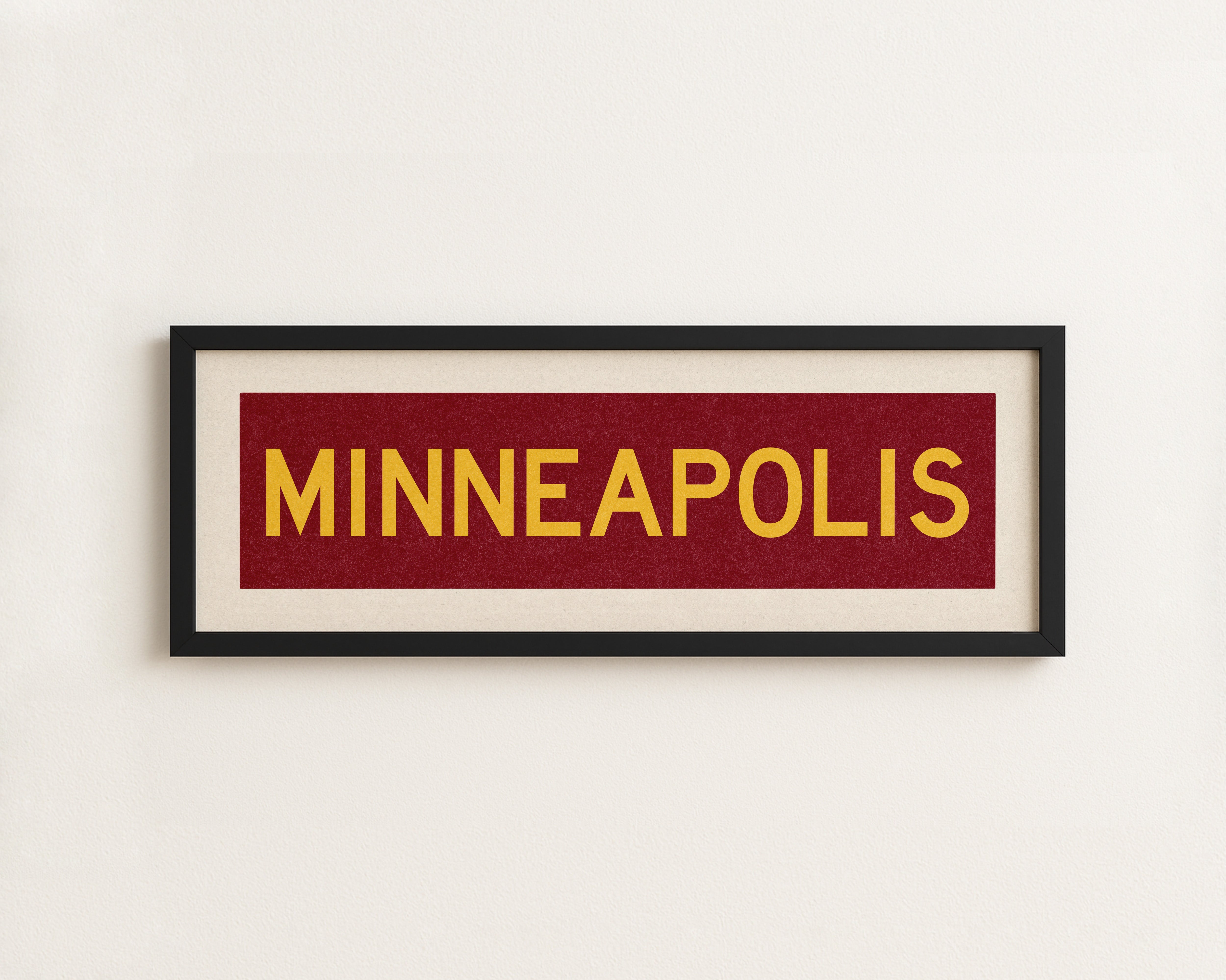 Framed Minneapolis Maroon Bus Scroll - Tejas Country Club