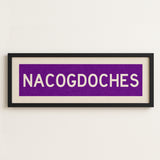 Framed Nacogdoches Purple and White Bus Scroll - Tejas Country Club