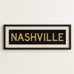 Framed Nashville Black and Gold Bus Scroll - Tejas Country Club