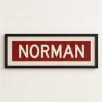 Framed Norman Crimson Bus Scroll - Tejas Country Club
