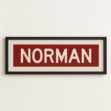 Framed Norman Crimson Bus Scroll - Tejas Country Club