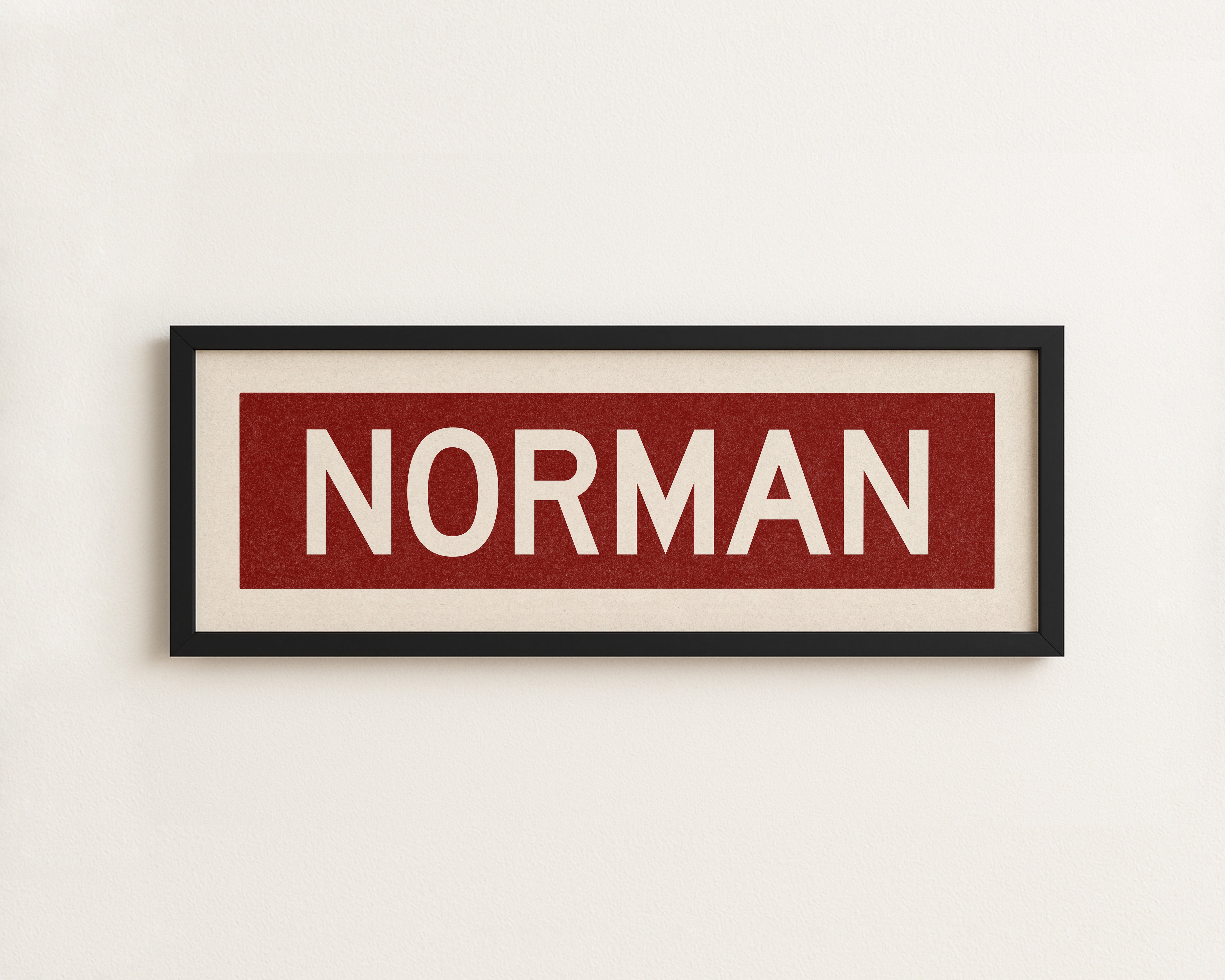 Framed Norman Crimson Bus Scroll - Tejas Country Club