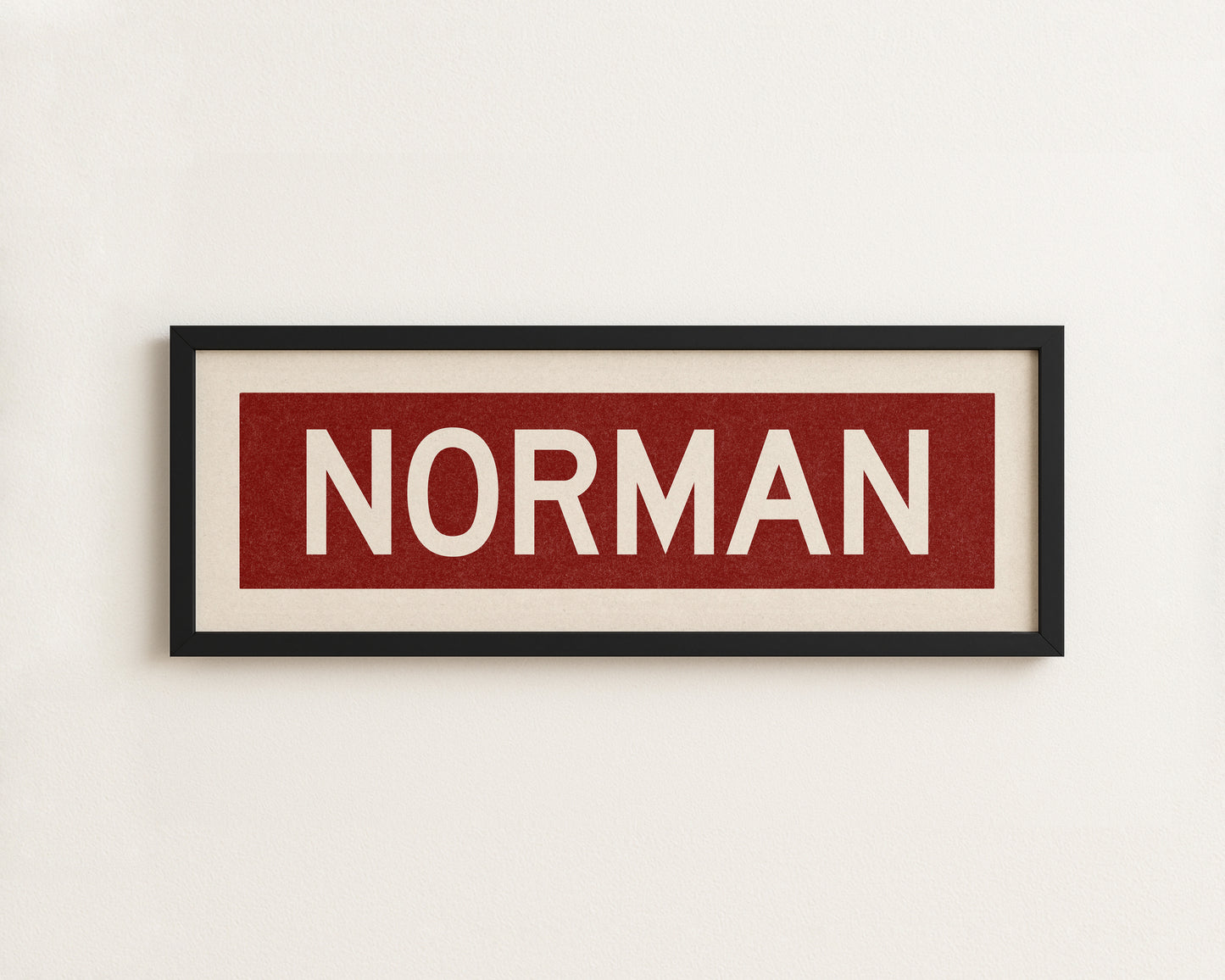 Framed Norman Crimson Bus Scroll