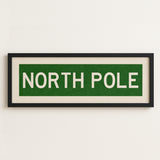 Framed North Pole Green Christmas Art Print