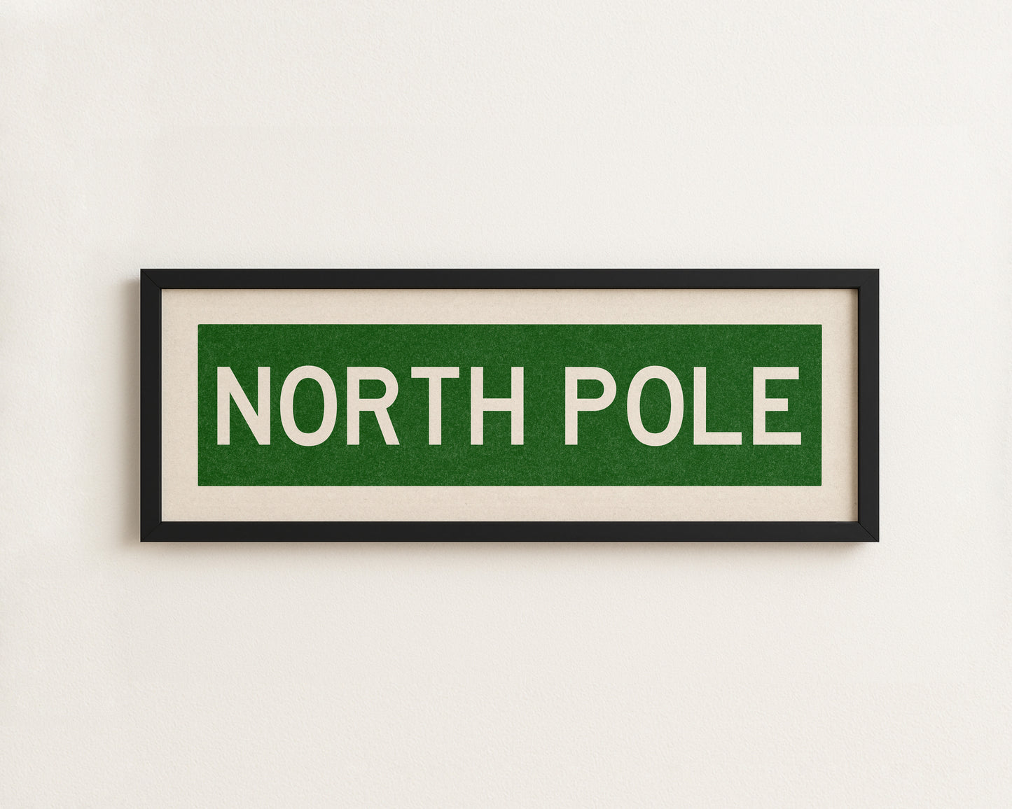 Framed North Pole Green Christmas Art Print