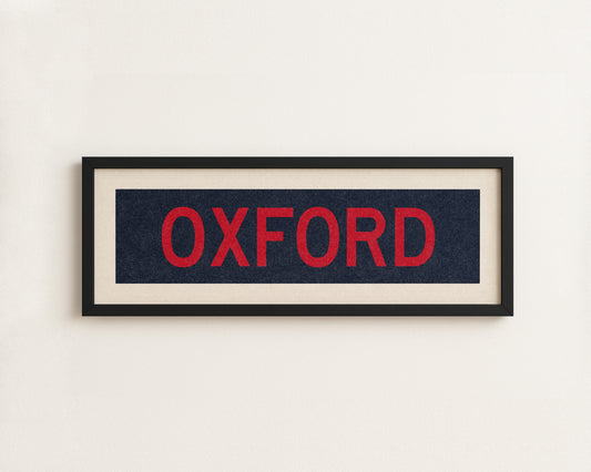 Framed Oxford Navy Bus Scroll