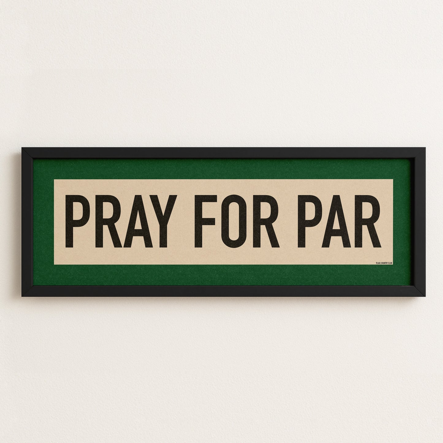 Framed Pray For Par Golf Art Scroll Sign