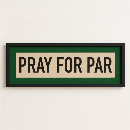 Framed Pray For Par Golf Art Scroll Sign