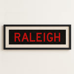 Framed Raleigh Red and Black Bus Scroll - Tejas Country Club