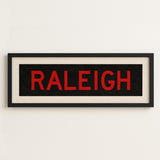 Framed Raleigh Red and Black Bus Scroll - Tejas Country Club