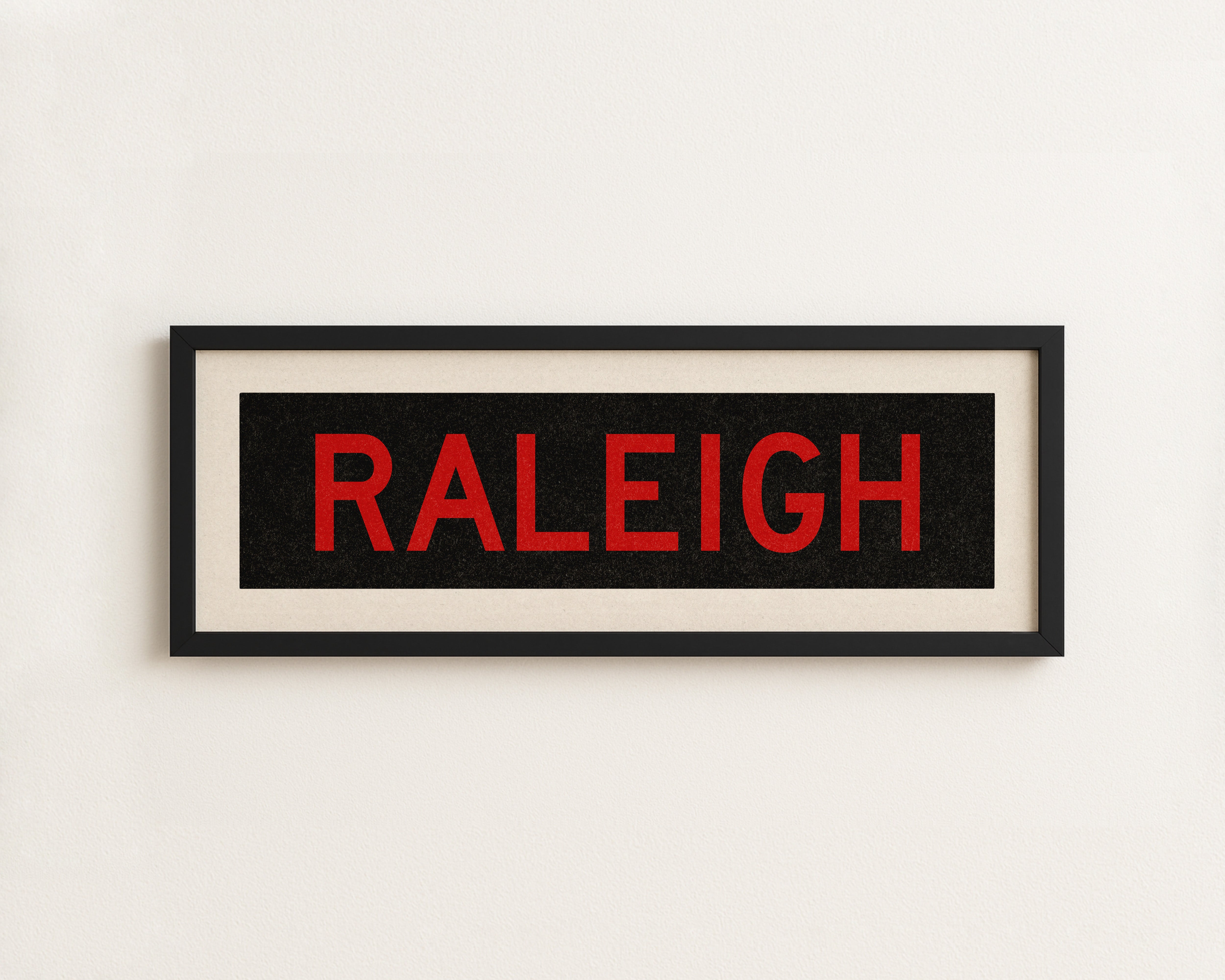Framed Raleigh Red and Black Bus Scroll - Tejas Country Club
