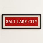 Framed Salt Lake City Red Bus Scroll - Tejas Country Club