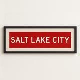 Framed Salt Lake City Red Bus Scroll - Tejas Country Club
