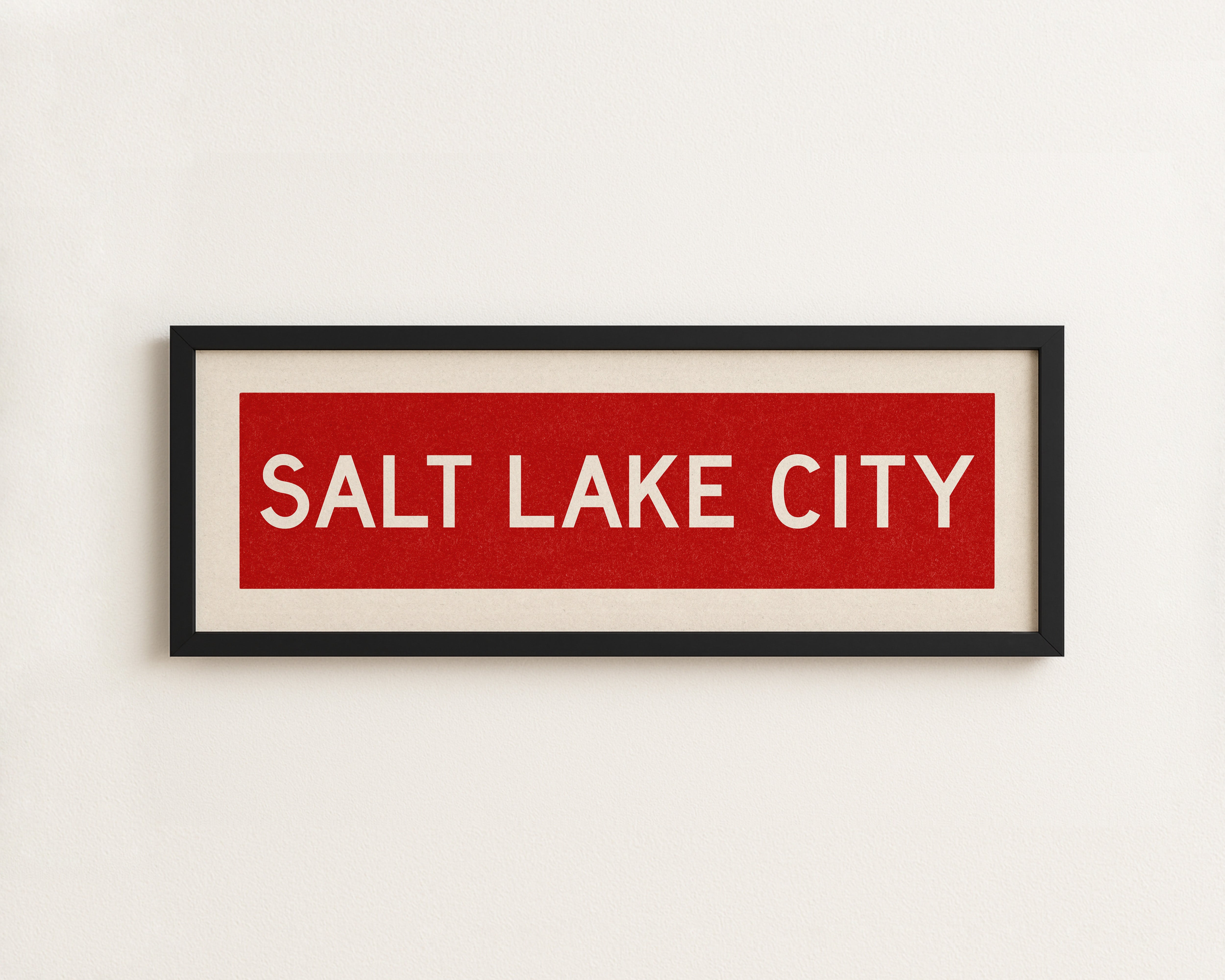 Framed Salt Lake City Red Bus Scroll - Tejas Country Club