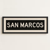 Framed San Marcos Texas Bus Scroll - Tejas Country Club
