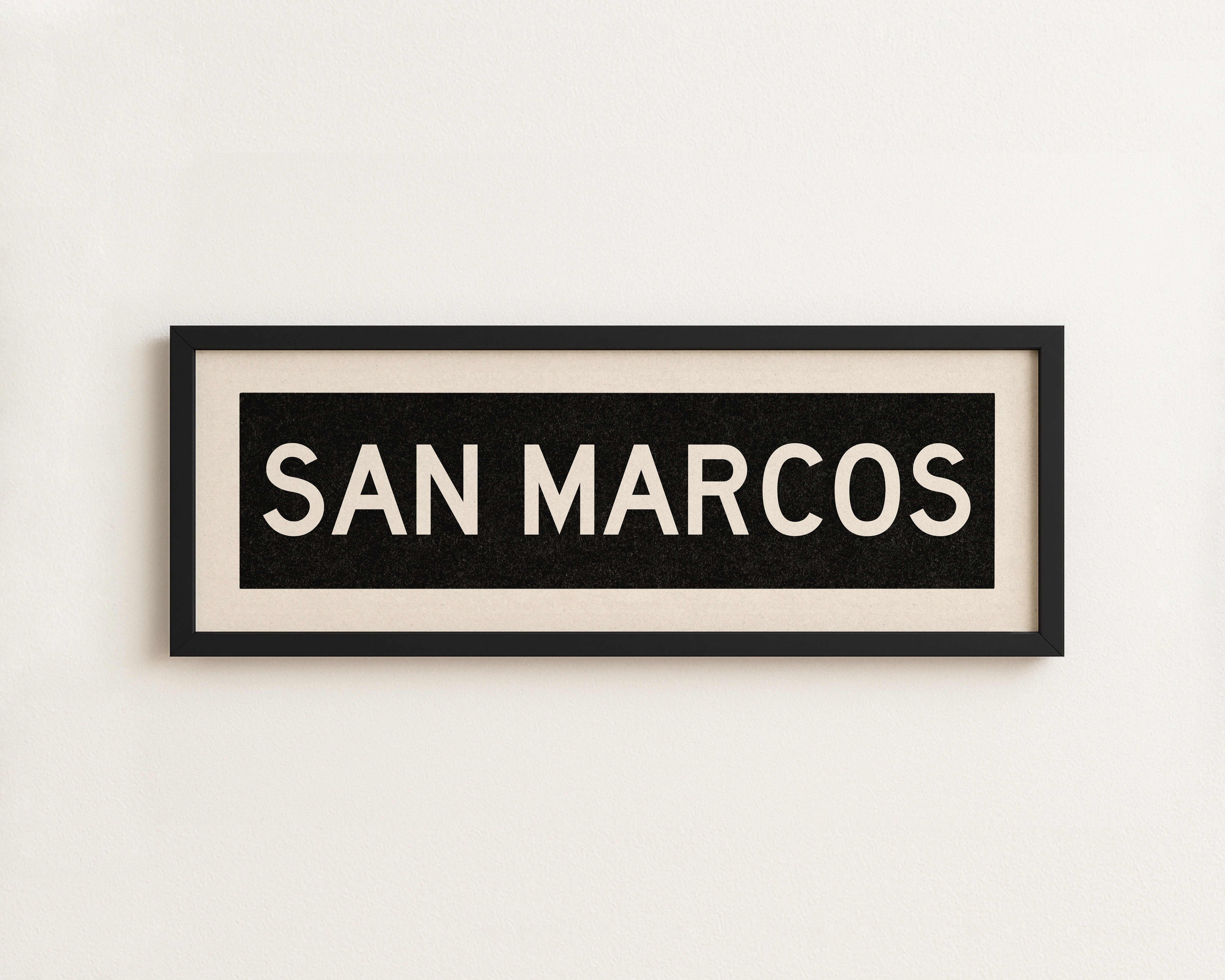Framed San Marcos Texas Bus Scroll - Tejas Country Club