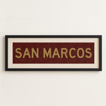 Framed San Marcos Maroon and Gold Bus Scroll - Tejas Country Club