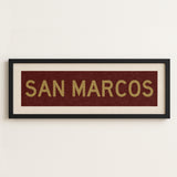 Framed San Marcos Maroon and Gold Bus Scroll - Tejas Country Club