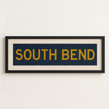 Framed South Bend Navy and Gold Bus Scroll - Tejas Country Club