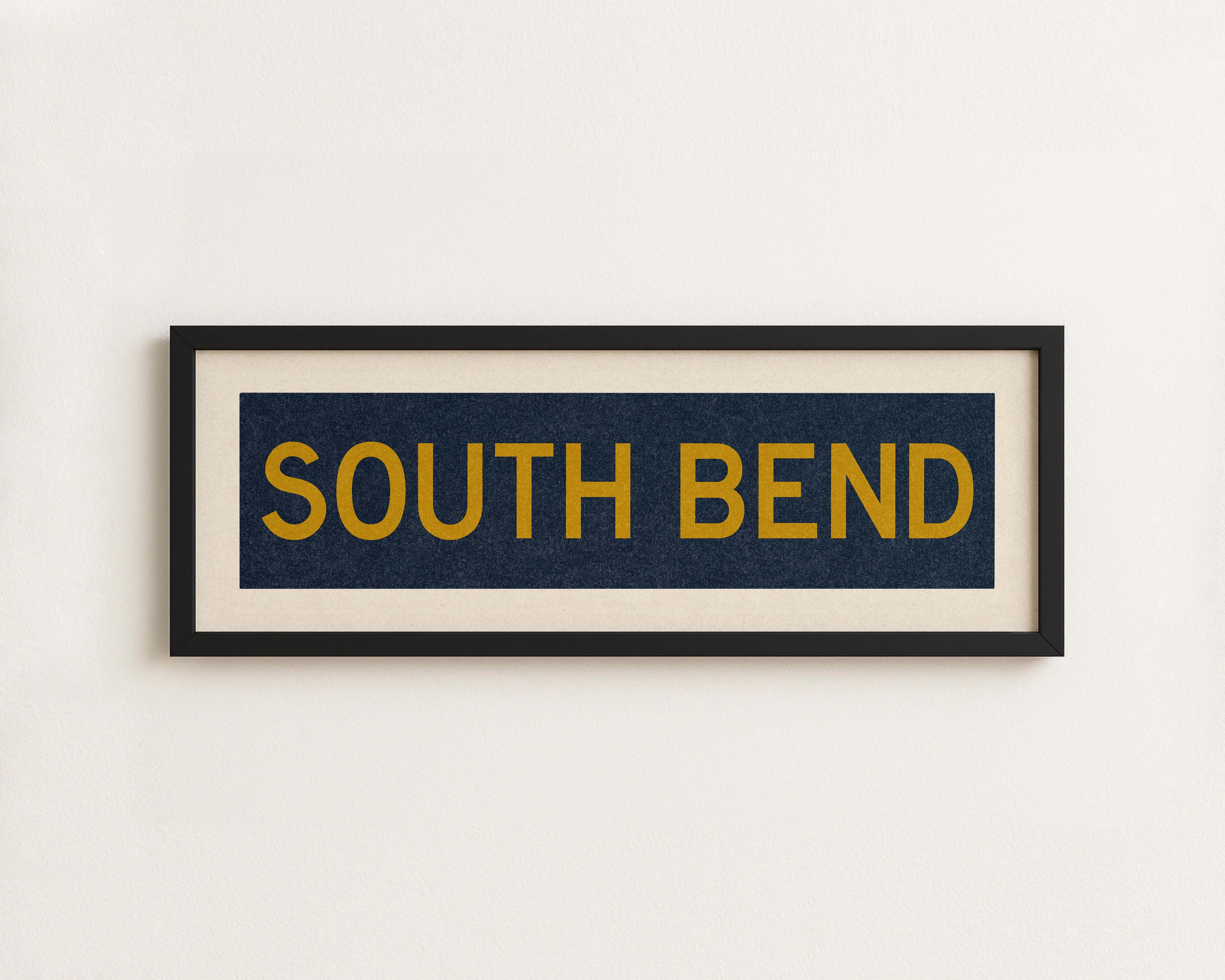 Framed South Bend Navy and Gold Bus Scroll - Tejas Country Club